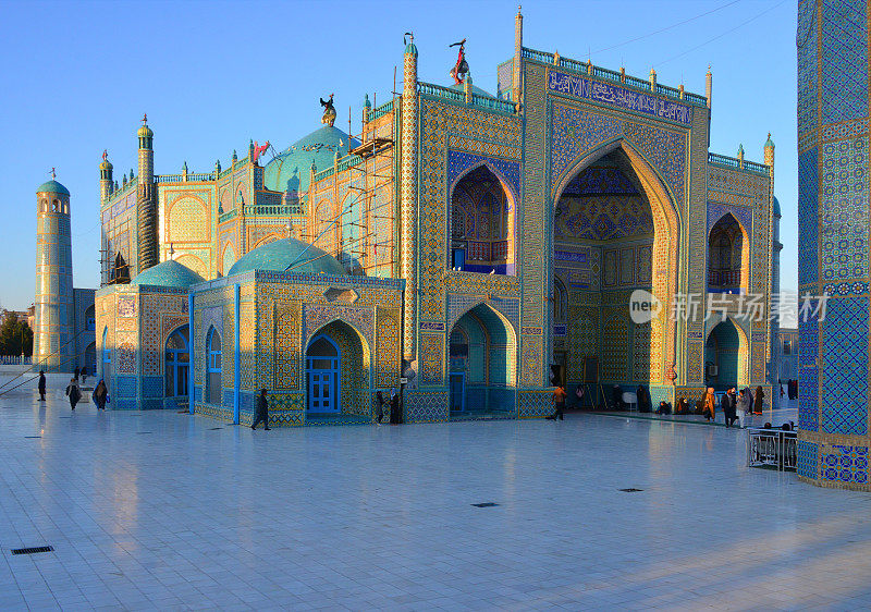 阿里的神社(Hazrat Ali Mazar) - 15世纪，马扎里沙里夫，巴尔赫省，阿富汗